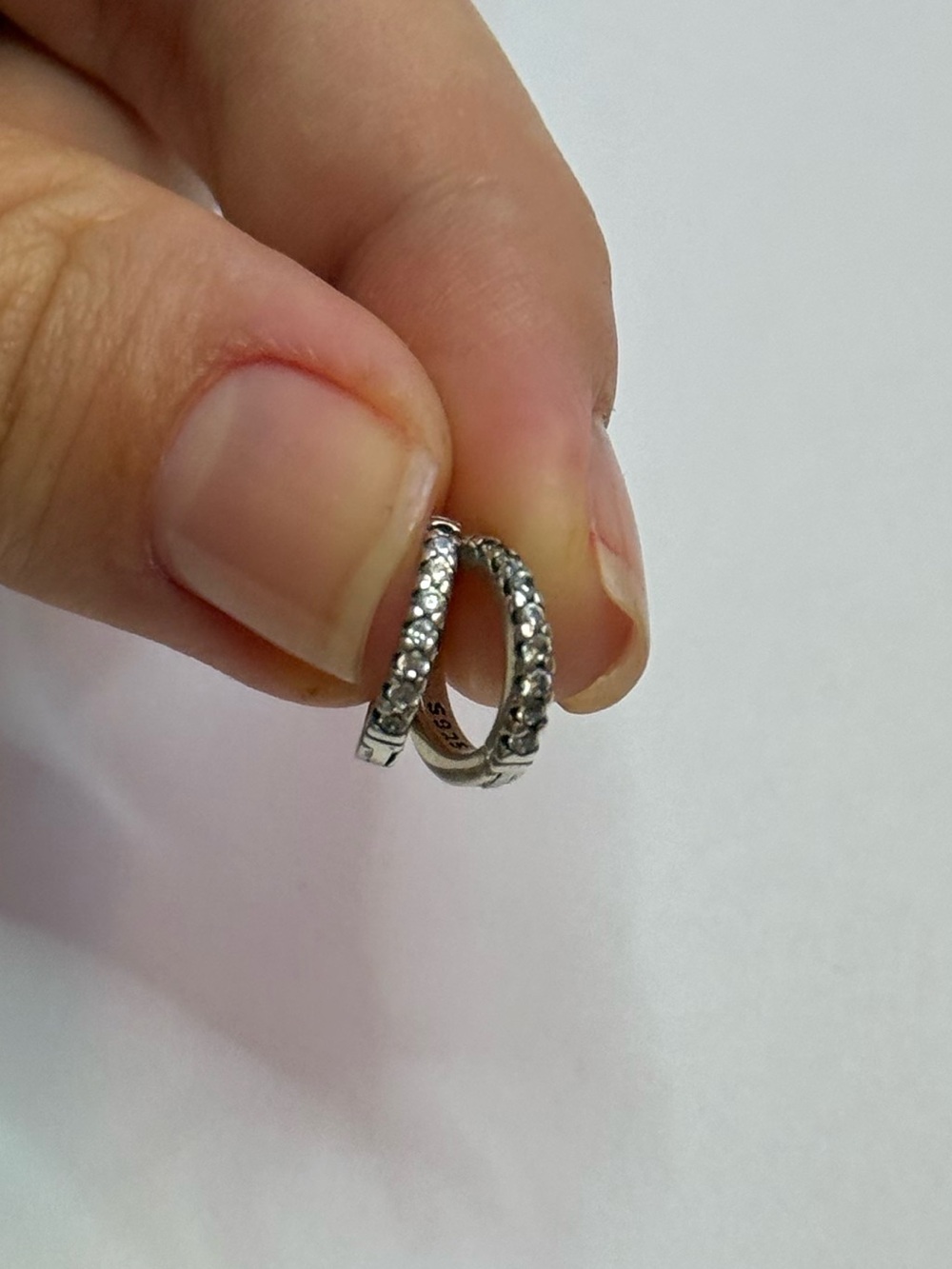 Sparkling Huggie Hoop Earrings silver S925